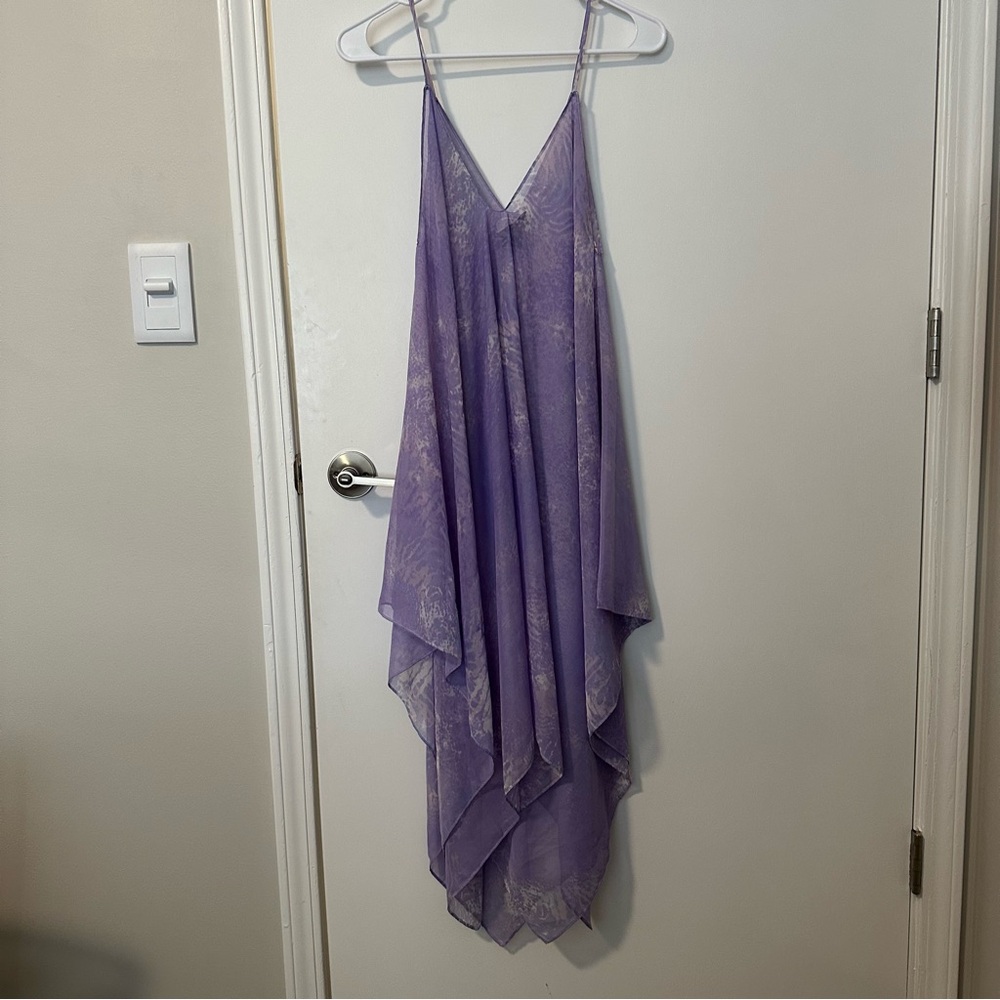 Purple Sheer Flowy Dress